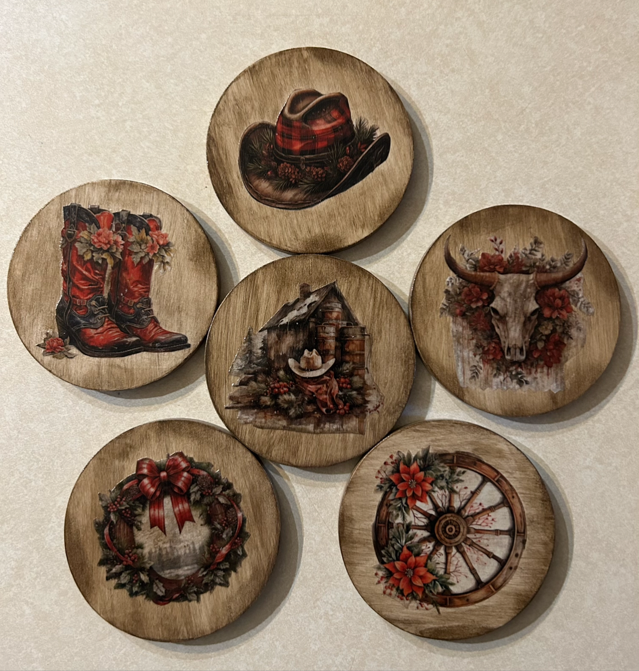 Farm style coasters set