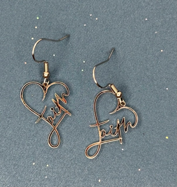 Faith/Heart earrings