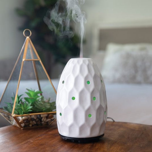 White Hexagon Spa Sound Ultrasonic Diffuser